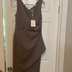 NWT Size 12 UK/8 US Pewter W/Gold Beading Sleeveless Dress - Gina Bacconi